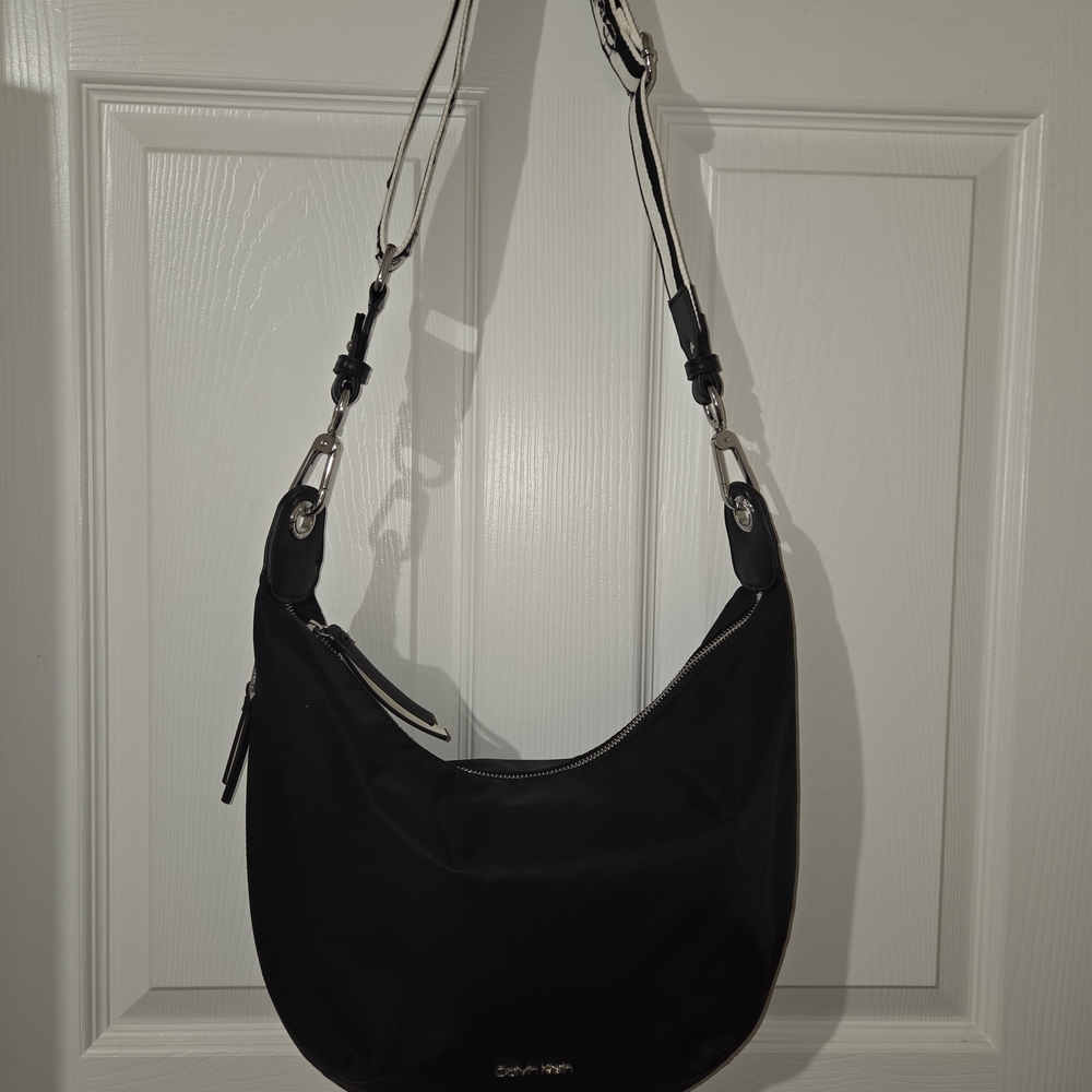 Black Shoulder Hobo Bag by Calvin Klein